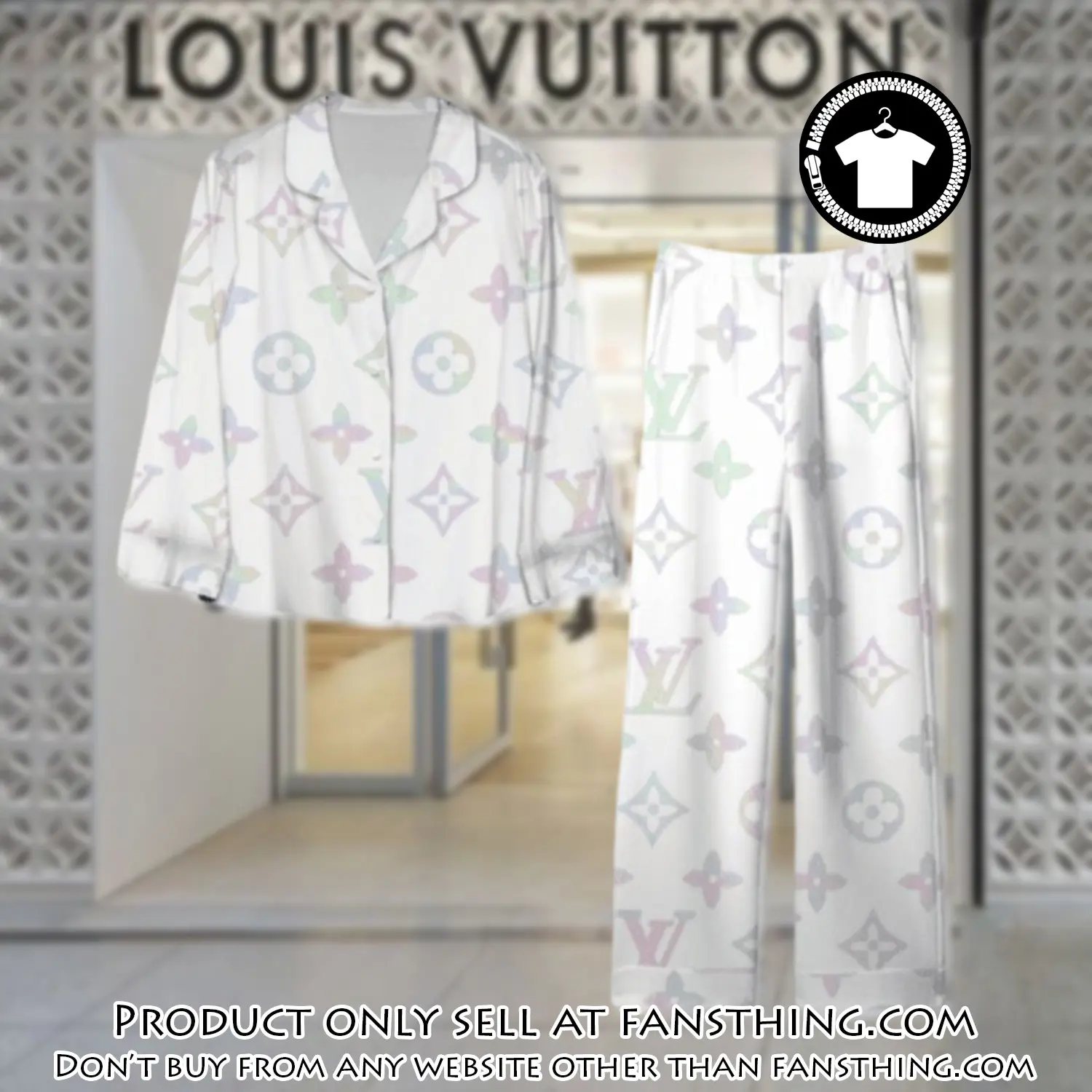 Trending luxury lv satin pajama set pjs1105 fst0719771